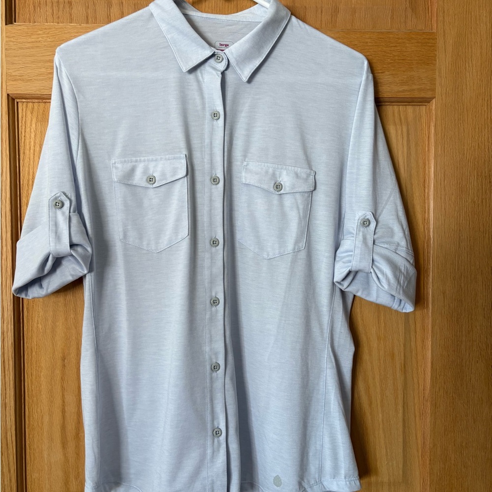 Stio pale blue women’s divide shirt